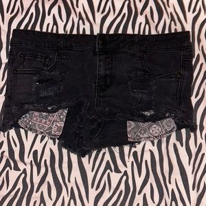 Rue 21 Black shorts, ripped jean